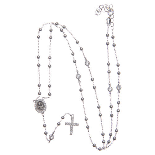 Rosary choker Saint Rita silver with white zircons in 925 sterling silver 5