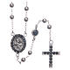 Klassischer, silberner "Heilige Rita" Rosenkranz, schwarze Zirkone, Silber 925 s1