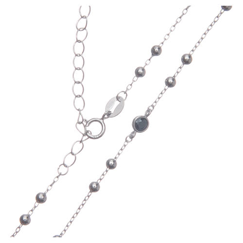 Rosary choker Saint Rita silver with black zircons in 925 sterling silver 4