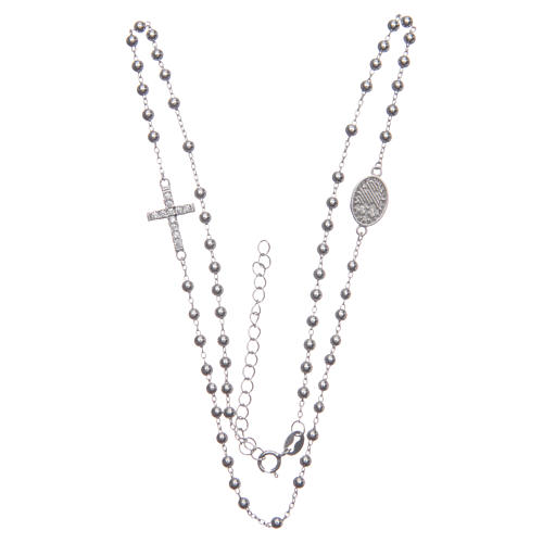 Classic rosary Saint Rita silver with white zircons in 925 sterling silver 3