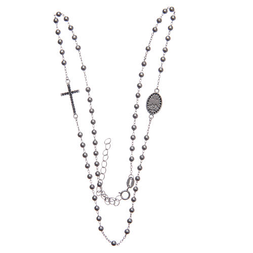 Rosary choker Saint Rita silver with black zircons in 925 sterling silver 3