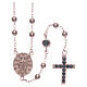 Klassischer, rosa "Heilige Rita" Rosenkranz, schwarze Zirkone, Silber 925 s2