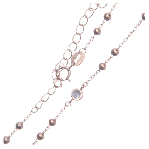 Classic rosary rosè Saint Rita with white zircons in 925 sterling silver 4