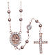 Classic rosary rosè Saint Rita with white zircons in 925 sterling silver s1