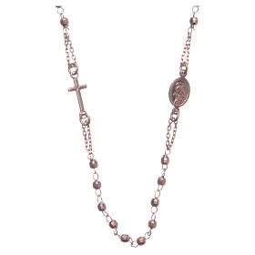 Halskette Rosenkranz aus 925er Silber Santa Rita, rosé