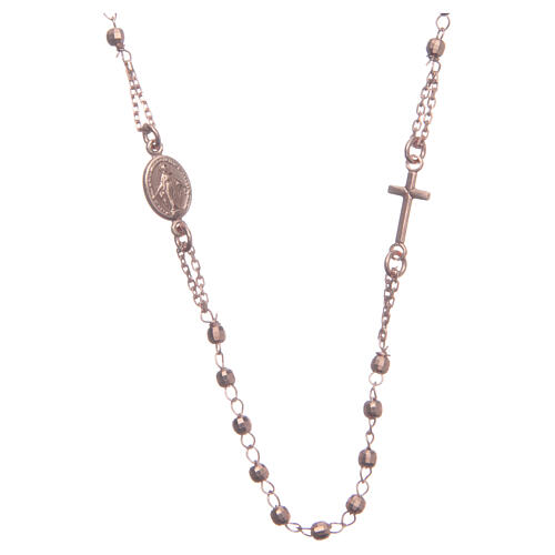 Halskette Rosenkranz aus 925er Silber Santa Rita, rosé 1
