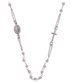 Halskette Rosenkranz aus 925er Silber Santa Rita, weiß