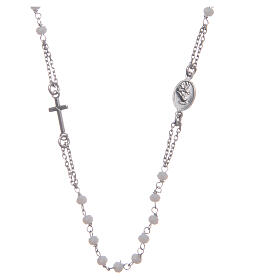 Halskette Rosenkranz aus 925er Silber Santa Rita, weiß