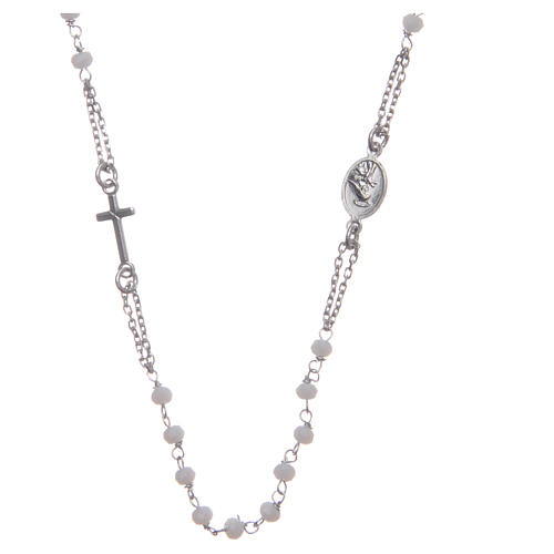 Halskette Rosenkranz aus 925er Silber Santa Rita, weiß 2