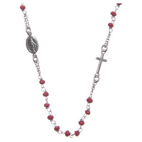 Rosary choker Saint Rita classic model red in 925 sterling silver