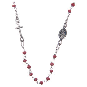 Rosary choker Saint Rita classic model red in 925 sterling silver