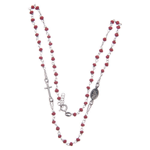 Rosary choker Saint Rita classic model red in 925 sterling silver 3