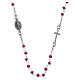 Rosary choker Saint Rita classic model red in 925 sterling silver s1