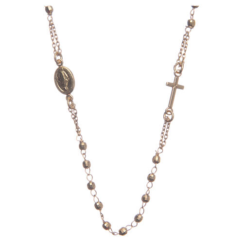 Halskette Rosenkranz aus 925er Silber Santa Rita, gold 1
