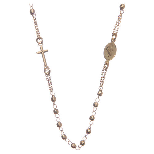 Halskette Rosenkranz aus 925er Silber Santa Rita, gold 2