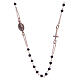 Halskette Rosenkranz aus 925er Silber Santa Rita, rosé und schwarz s1