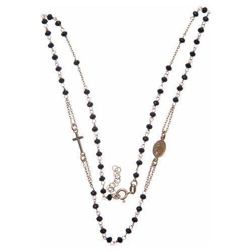 Rosary choker gold and black Saint Rita classic model gold in 925 sterling silver 3