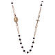 Rosary choker gold and black Saint Rita classic model gold in 925 sterling silver s1