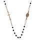 Rosary choker gold and black Saint Rita classic model gold in 925 sterling silver s2