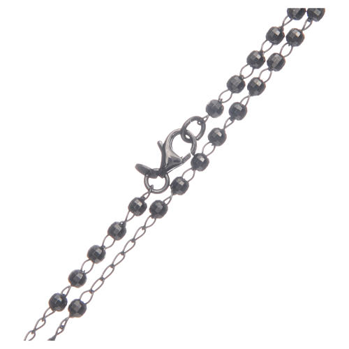Classic rosary choker Saint Rita smoky black in 925 sterling silver 4