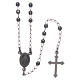 Classic rosary choker Saint Rita smoky black in 925 sterling silver s1