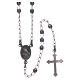 Classic rosary choker Saint Rita smoky black in 925 sterling silver s2