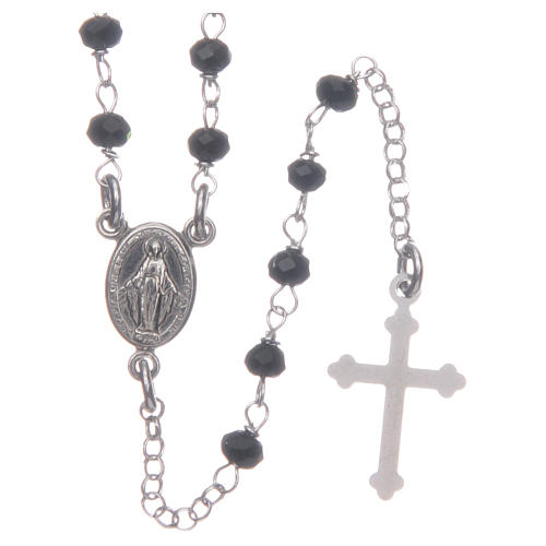 Classic rosary choker Saint Rita black in 925 sterling silver 1