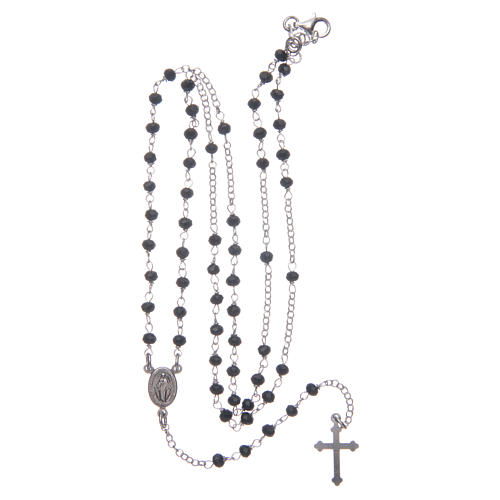 Classic rosary choker Saint Rita black in 925 sterling silver 5