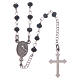 Classic rosary choker Saint Rita black in 925 sterling silver s2