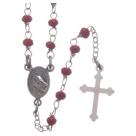 Rosary choker classic model Saint Rita red in 925 sterling silver