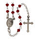 Rosary choker classic model Saint Rita red in 925 sterling silver s1