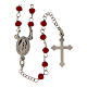 Rosario classico girocollo Santa Rita rosso argento 925 s2