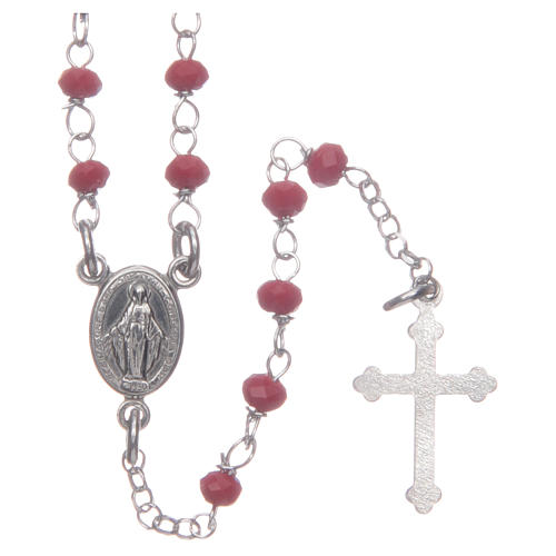 Rosary choker classic model Saint Rita red in 925 sterling silver 1