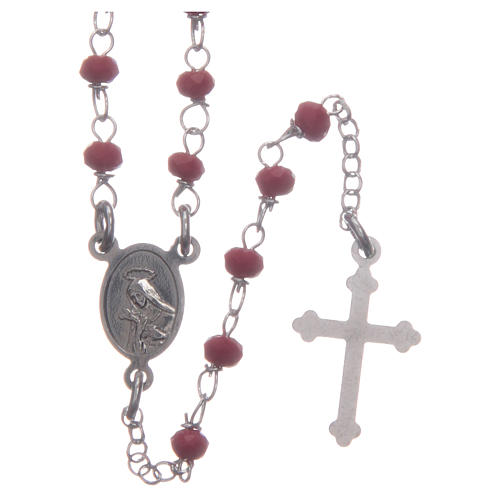 Rosary choker classic model Saint Rita red in 925 sterling silver 2