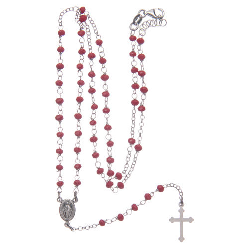 Rosary choker classic model Saint Rita red in 925 sterling silver 5
