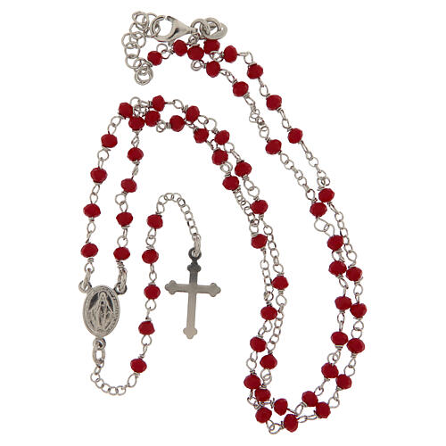 Rosary choker classic model Saint Rita red in 925 sterling silver 4