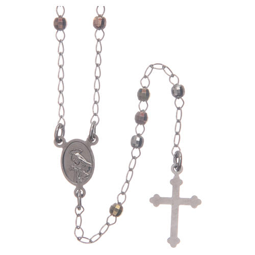 Klassischer Halskette Rosenkranz Heilige Rita vielfarbiges 925er Silber 2