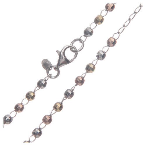 Klassischer Halskette Rosenkranz Heilige Rita vielfarbiges 925er Silber 4