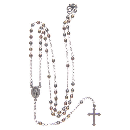 Klassischer Halskette Rosenkranz Heilige Rita vielfarbiges 925er Silber 5