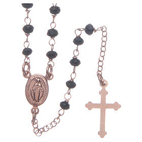 Classic rosary choker Saint Rita black in 925 sterling silver