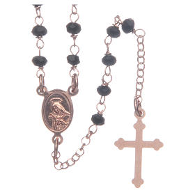 Classic rosary choker Saint Rita black in 925 sterling silver