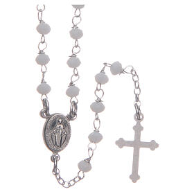 Klassischer Halskette Rosenkranz Heilige Rita weißes 925er Silber