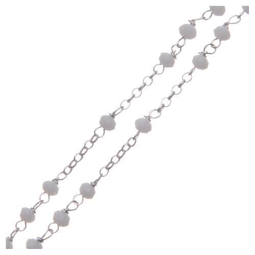 Klassischer Halskette Rosenkranz Heilige Rita weißes 925er Silber 3