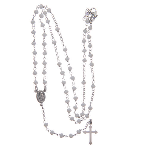 Klassischer Halskette Rosenkranz Heilige Rita weißes 925er Silber 5