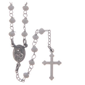 Rosary choker Saint Rita classic model white in 925 sterling silver