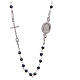 Rosary choker Saint Pio blue with white zircons 925 sterling silver s2