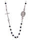 Chapelet tour de cou Padre Pio bleu zircons blancs argent 925 s2