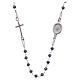 Rosary choker Saint Pio black zircons in 925 sterling silver s2