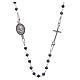 Rosary choker Saint Pio black zircons in 925 sterling silver s1