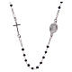 Chapelet tour de cou Padre Pio noir zircons noirs argent 925 s2